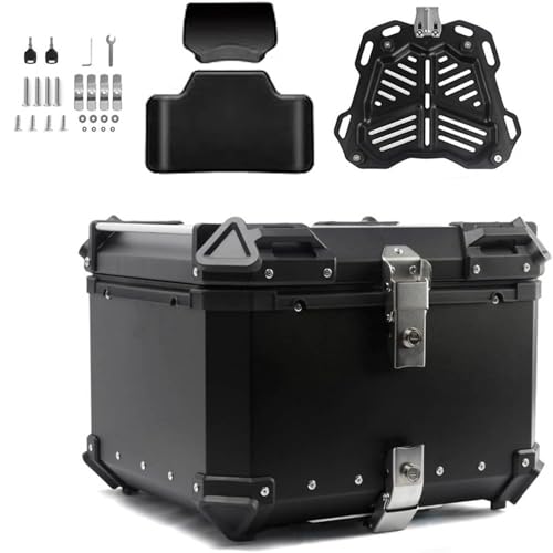 Generico Nero,36L, Bauletto Moto 28L 36L 45L 55L 65L 80L 100L,Impermeabile Bauletto Moto Alluminio,Durevole Bauletto Alluminio Moto,Baule Posteriore per Moto,con Serratura di Sicurezza