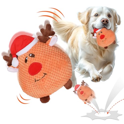 CiyvoLyeen-Reindeer-Christmas-Interactive-Dog-Toys-for-Boredom-Automatic-Moving-Rolling-Bouncing-Ball-Tug-of-War-Plush-Dog-Chew-Toys-Xmas-Gifts-for-Small-Medium-Large-Labrador-Puppy-Doggie-Cat-Pets