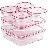 iwaki(イワキ) 耐熱ガラス 保存容器 ピンク 7個セット パック&レンジ PS-PRN-P7