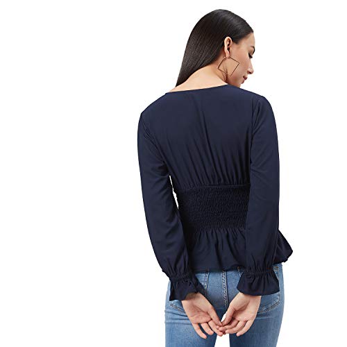 Image of Carlton London Women's Solid Regular Fit Blouse