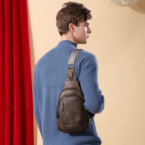 Image of CLUCI Crossbody Bags for Women Men,Leather Sling Bag Cross Body Backpack for Woman Gifts for Women Birthday Unique