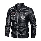 [Shiyato] メンズ レザージャケット ライダースジャケット コート フェイクレザー ブラック 3XL 大きいサイズ 革ジャン 防寒 防風 撥水 保温 カジュアル 通勤 ビジネス アウター 春秋冬