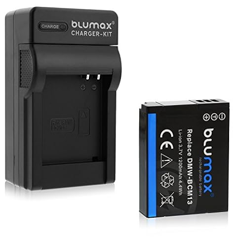 Blumax Akku ersetzt Panasonic DMW-BCM13 / DMW-BCM13-E 1200mAh + Ladegerät für DMW-BCM13 / DMW-BCM13-E | passend zu Lumix DMC Reihe TZ40-TZ41-TZ55-TZ56-TZ58-TZ60-TZ61-TZ70-TZ71 | ZS30-ZS40 |TS5 | FT5