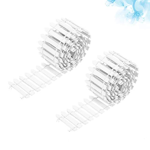 Amosfun - 2 conjuntos de mini cercas de madeira para mini casas, jardim de fadas, decoração de micro