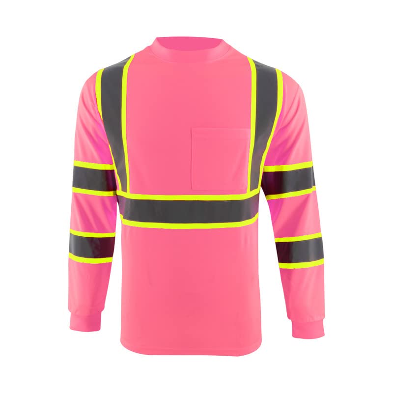 ZUJAHi Vis Safety Shirts Construction Workwear for Men &Women with Pocket ANSI/ISEA Standards