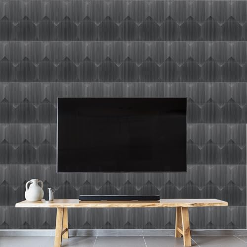 Image of Kayra Decor 3D PVC Wall Panel Artisian Design, Grey Pine Wood Color 19.7 inch x 19.7 inch (Pack of 18) - Covers 48.51 Sq. Ft.