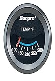 Sunpro CP7983 Mechanical Oil/Water Temperature Gauge - Black Dial