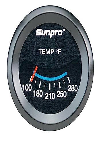 Sunpro CP7983 Mechanical Oil/Water Temperature Gauge - Black Dial