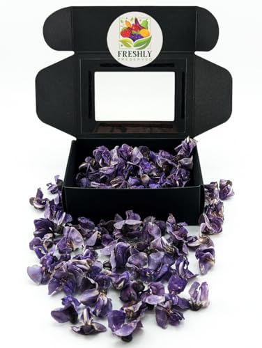 Edible Flower Freshly Preserved Freeze-dried Bean Flower | 0.2 oz Dried Edible Flowers | Edible Purple Flowers for Cakes | Edible Flowers for Cocktails | Edible Flower Garnish | Freeze Dried Flower