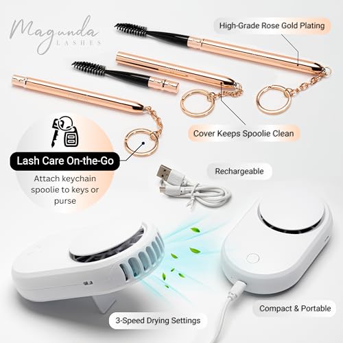 Kit de limpeza de cílios Magunda – Kit de xampu de cílios premium, limpador de extensão de cílios de