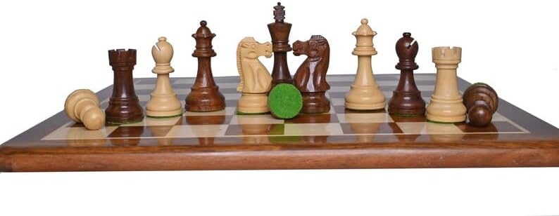 Miniatura 4 de Reproducido 1972 Reykjavik World Chess Championship Piezas de Ajedrez en boj de palisandro dorado - Rey de 3.7" con 2 Reinas Extra- Taj Chess Store