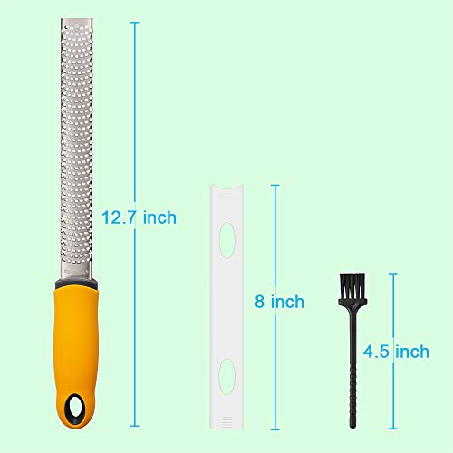 Lemon Zester, Cheese Grater, Parmesan Cheese, Ginger, Chocolate, With Razor-Sharp Stainless Steel Blade, Protective Cover And Cleaning Brush, Dishwasher Safe, By Nspring (Narrowzester) #TOP1