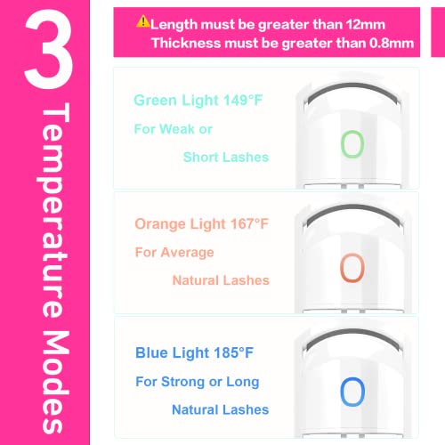 Heated Eyelash Curler By Forats, Electric Eye Lash Curlers With Comb & Eyebrow Brush, Three Heating Modes Quick Natural Curling Eye Lashes With False Eyelashes Applicator Tool #TOP1