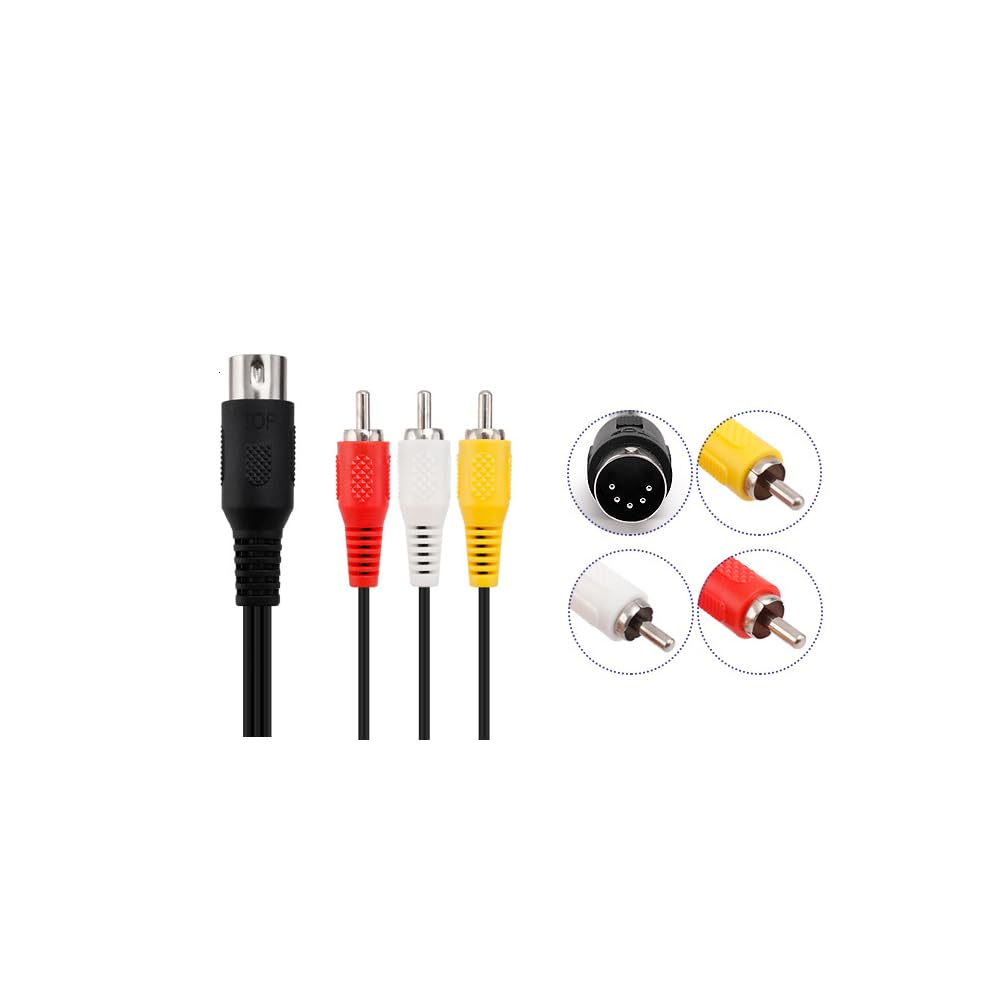 1.8M/5.9FT AV Audio Video Composite TV Cable Compatible for Genesis 1/Mega Drive 1