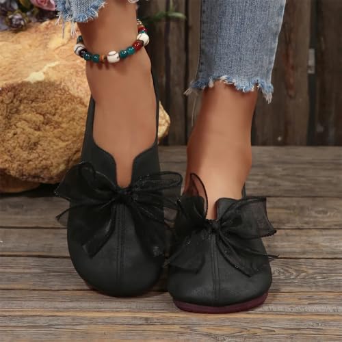 Dritnow Shoes, Women's Vintage Mary Jane Flats - 2025 New Round-Toe Soft Sole Shoes with Bow Detail, Womens Comfy Flat Ballet Shoe4