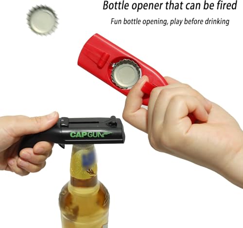 Cap Gun Bottle Opener - Functional Novelty Bottle Opener for Beer - Funny Party Prank Tool, Perfect for Gatherings, Games & Outdoor BBQ (Birthday, Christmas, Father’s Day) (Black) by YYAOOUER - Used condition - Image 5