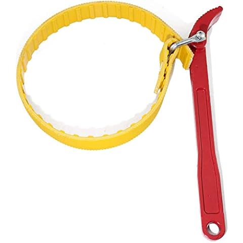 Multi-Purpose Belt Strap Wrench, 23 (585mm) Capacity Adjustable Strap and 12 (300mm) Steel Handle Adjustable Belt Strap Wrench Plumbing Steel Handle Adjustable Strap Oil Filter Strap Opener Wrench Cover