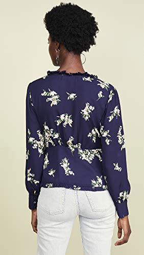 Cupcakes And Cashmere Women's Astera Printed Cdc Blouse With Ruffle Details, Ink, Extra Small #TOP2