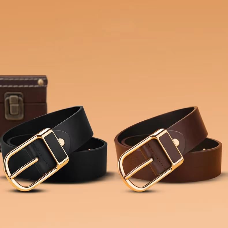 Men's Genuine Leather Belt, 100% Handmade Leather, Classic Fashion Design, Suitable for Work, Business and Leisure2