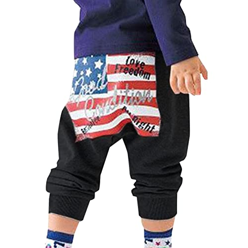 Independence Day American Flag Boys Harem Pants Mid Waist Elastic Belt Sports Casual Trousers Boy Athletic Pants2
