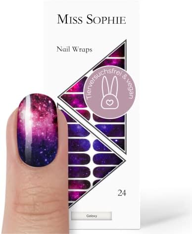Miss Sophie Folia do paznokci - Bordeaux Wine - gradient kolorów, czerwony, Nail Wraps - 24 ultra-cienkie samoprzylepne folie na paznokcie o długiej żywotności