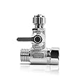 Frizzlife Brass Feed Water Adapter - 3/8 inch,3/8 inch Comp and 3/8 inch OD Compression Angle Stop Valve Adapter for 3/8" Water Line Reverse Osmosis Water Filters, Coffee Brewers, and Ice Maker