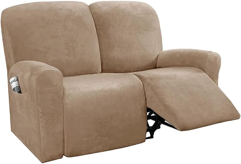 2 Seater Recliner chair covers Velvet, 6 pieces Stretch Double recliner covers for recliner chair Lounger Chair Slipcover for Loveseat Recliner Couch Covers Furniture Protector ( Color : Gray )