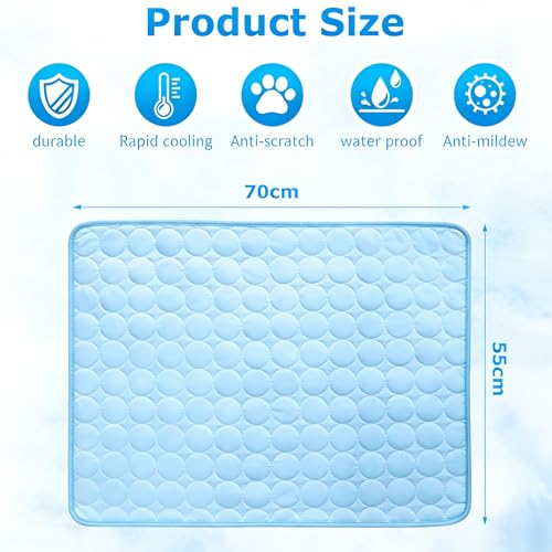 Cooling Mat for Dogs, 70x55 Cm Cooling Pad, Large Pet Cooling Mat for Hot Weather, Portable Cool Mat for Home and Travel Use - Image 3