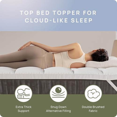 Extra Thick Mattress Topper King for Back Pain & Cloud-Like Sleep, Soft & Plush Mattress Pillow Top Bed Topper for Firm Mattress, Cooling Overfilled 1400GSM Mattress Pad, Fit to 6”-22” Mattress - Thumbnail 6