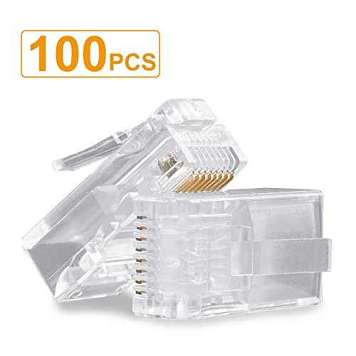 Shd Rj45 Connectors Rj45 Crimp Ends 8P8C Utp Network Plug For Cat5 Cat5E Cat6 Stranded Cable Solid Crystal Head 100Pcs #TOP1
