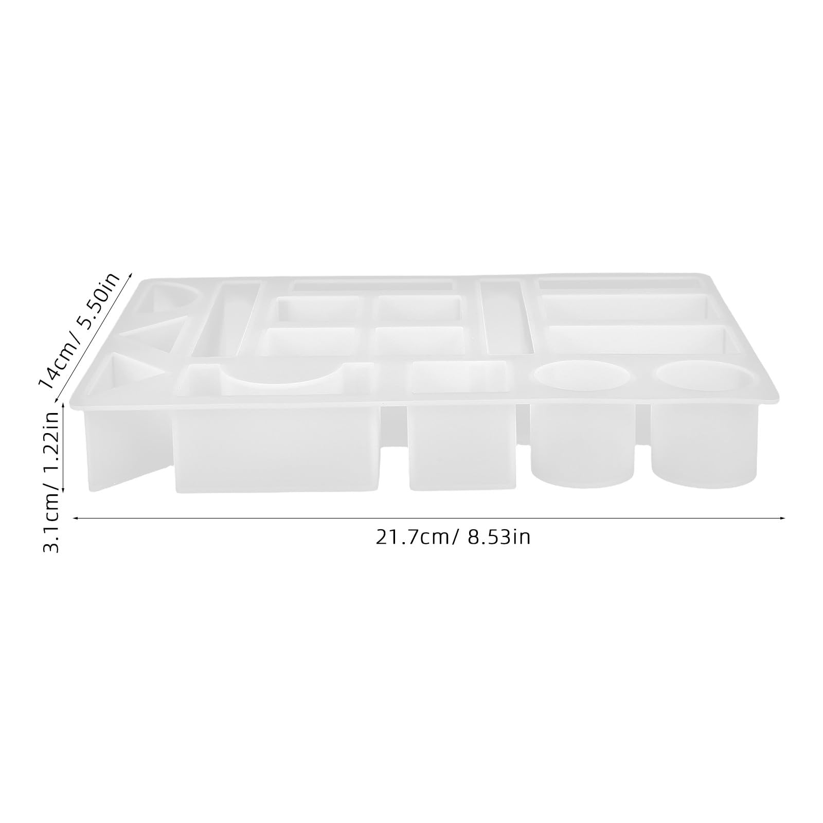 Lurrose Molde de silicona para bloques de construcción - Moldeo de ladrillos para resina epoxi, yeso o jabón - Molde geométrico flexible de 17 ranuras para manualidades de resina con formas