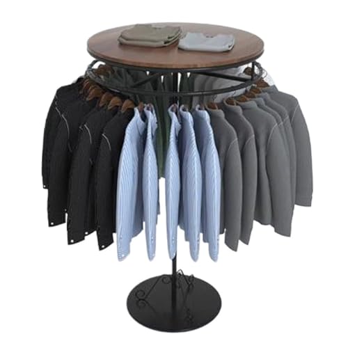 GNYVZXPLQ Rotary Umbrella Drying Rack, Rotatable Round Garment Rack With Wooden Top Black Multiple Sizes(70x150cm(28x59inch))