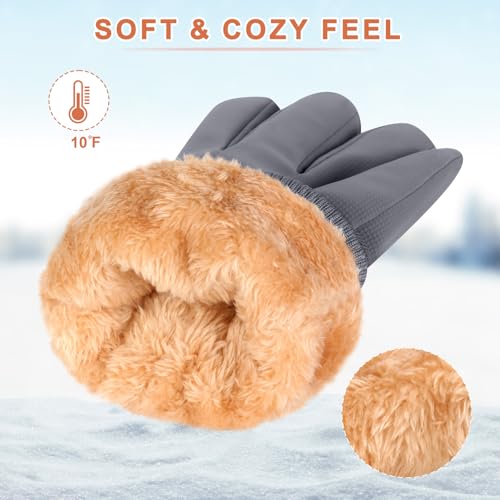Image of ihuan Winter Waterproof Gloves Cold Weather - Snow Ski Windproof for Men Women, Warm Touchscreen Thermal for Running Cycling