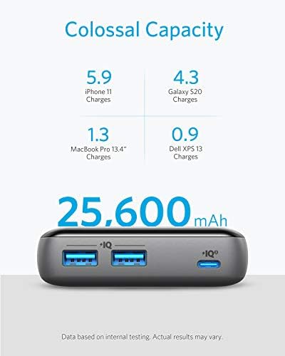 Anker 737 Powerbank (PowerCore 26K do laptopa) z zasilaczem PD, zestaw do ładowania Power Delivery do USB-C MacBook Air/Pro/Dell XPS, iPad Pro 2020, iPhone 11 Pro / 11 / XS Max/X / 8 i wielu innych
