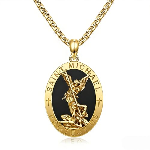 Collier Saint Michel argent 925 et or : amulette de protection au design premium