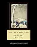 Snow Time at Willow Bridge: Asian Art Cross Stitch Pattern