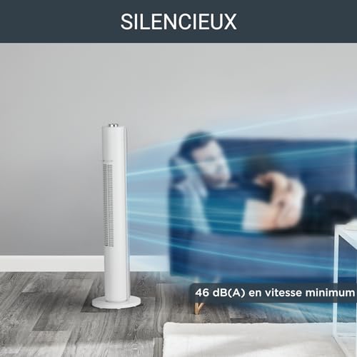 Rowenta Urban Cool Ventilateur colonne, Silencieux, Puissant, 3 vitesses, Oscillation automatique VU6720F0