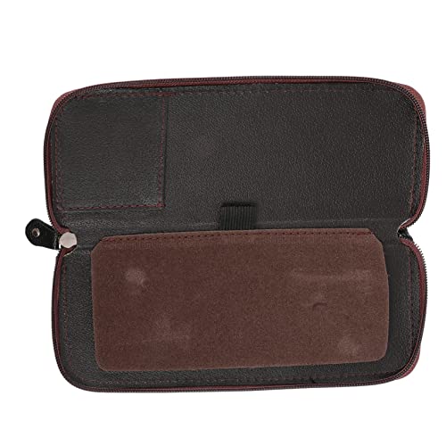 IWOWHERO Leather Barber Scissors Case Double Grooming Scissors Storage Bag Hair Cutting Tool Pouch