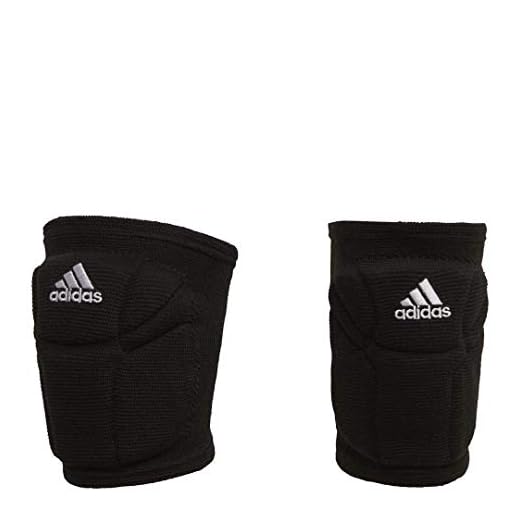 adidas Elite Volleyball Performance Knee Pads Compression Fit, Black/White, Medium