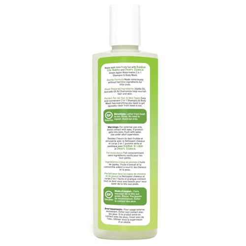 Image of Desert Essence Kids 2-in-1 Shampoo & Body Wash 12.0 fl oz - Vegan, Gluten-Free. Cruelty-Free - Leaves Hair & Skin Nourished - Gentle Formula (Green Apple)