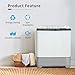 KUPPET Washing Machine, 21Ibs Portable Mini Compact Twin Tub Washer Spin Dryer, Ideal for Dorms, Apartments, RVs, Camping etc, White & Grey