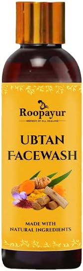 Roopayur Ubtan Face Wash-100 ML AloeVera Turmeric, Ayurvedic Tan Removal Gel Foaming facewash for Skin Brightening Hyper Blemishes Skin Herbal Cleanser Exfoliating for All Skin Type