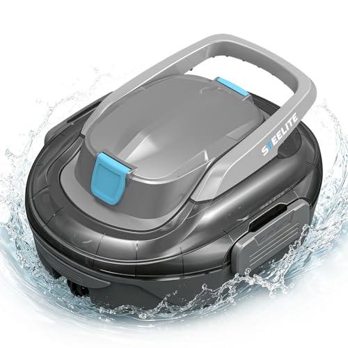 Steelite Robotic Pool Cleaner S7, Cordless Pool Vacuum for Above Ground Pool, Automatic Pool Vacuum Robot with Dual Motors, Self Parking, 120 Mins Runtime, Robotic Pool Vacuum for Leaves & Dirt