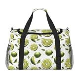 Opciones de transporte cómodas: diseñada para mayor comodidad, esta bolsa de gimnasio con estampado de hojas de lima cuenta con una envoltura protectora para reducir la tensión de la mano durante largos transportes. La correa de hombro ajustable (27-47 pulgadas) te permite personalizar el ajuste para uso sobre el hombro o cruzado, por lo que es ideal para una bolsa de gimnasio para mujeres u hombres
