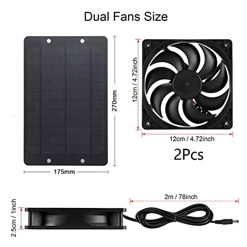 Ventilador solar de doble escape resistente a la lluvia de 10w 6