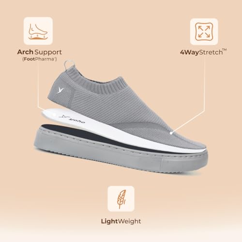 Image of YOHO Men's Freestep Spacious And Casual Slip On Shoes | Comfortable For Long Hours Of Walking | Outperforms Memory Foam | Arch Support Insole
