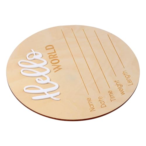 BESTonZON Birth Announcement Sign Wooden Baby Name Sign Photo Prop for Newborn Photography