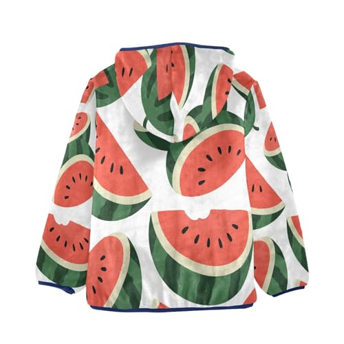 Watermelon Slices Pattern Print Design Toddler Fleece Jacket Girl Boys Hooded Fleece Jacket Coat2