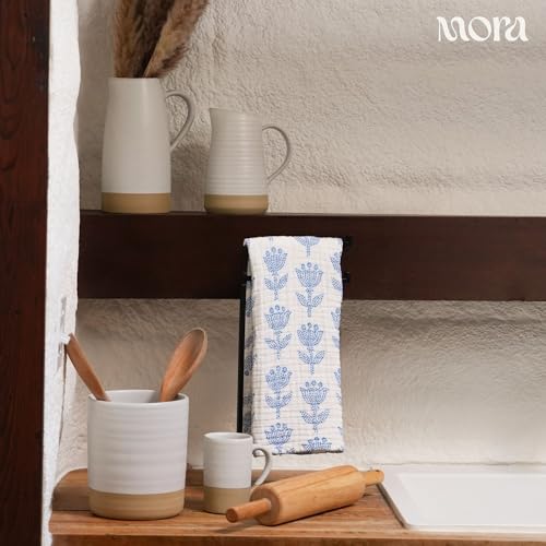 Mora Ceramic Jumbo Water Pitcher with Handle, 35oz Stoneware Jug Carafe for Drinks, Juice, Flowers etc - Microwave and Dishwasher Safe - Oat by MORA - Used condition - Image 7