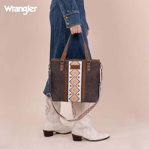 Image of Montana West X Wrangler Tote Bag for Women Western Purses with Detachable Strap Medium Satchel Handbags | with Crossbody Strap